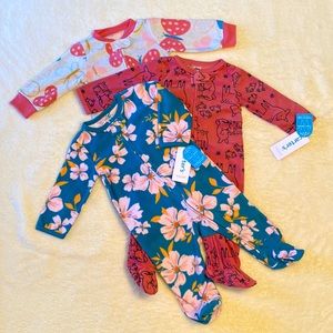 3 Cozy Fleece 6-Month Carters Sleepers (2 New)